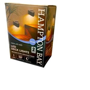 2 PACK HAMPTON BAY LED SOLAR DECK LIGHTS